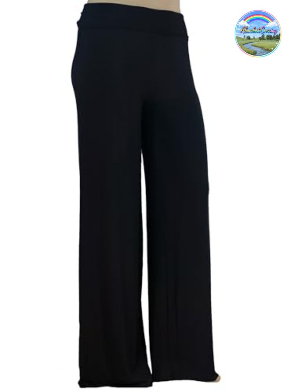 Plus Size Wide Leg Palazzo Pants Women Black Pull On Dress Pants